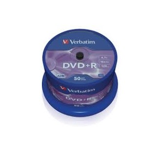 VERBATIM DVD+R AZO 4.7GB 16X WIDE PRINTABLE SURFACE NO-ID PACK 50 UNITS 43512