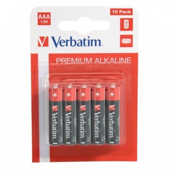 VERBATIM ALKALINE BATTERIES AAA LR03 10 PCS PACK 49874