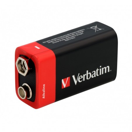 VERBATIM ALKALINE BATTERIES 9V 6LR61 1 PC PACK 49924