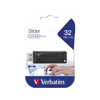 VERBATIM PENDRIVE STORENGO SLIDER 32GB RETRACTABLE USB 2.0 BLACK