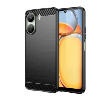CARBON CASE FOR XIAOMI REDMI 13C FLEXIBLE SILICONE CARBON COVER BLACK