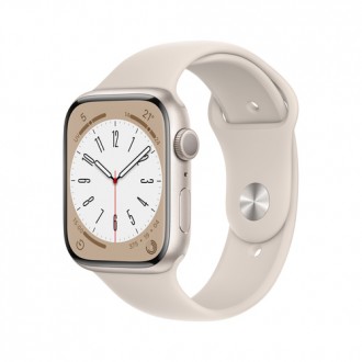 Apple Watch Series 8 GPS 45mm Cassa in Alluminio color Galassia con Cinturino Sport Band Galassia - Regular - (Apple Watch Serie