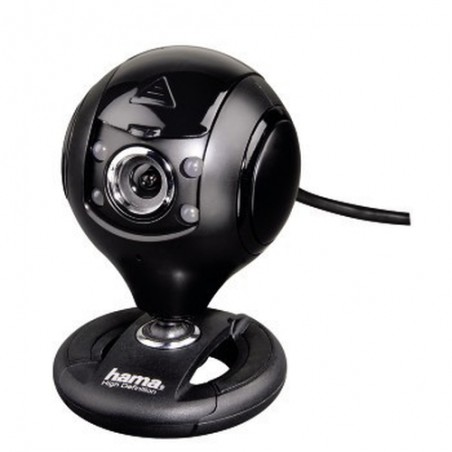 Hama Webcam per PC HD "Spy Protect", HD 720p 16:9, USB+Jack 3,5mm, microfono integrato, 4 led, supporto a clip, protezioni lenti