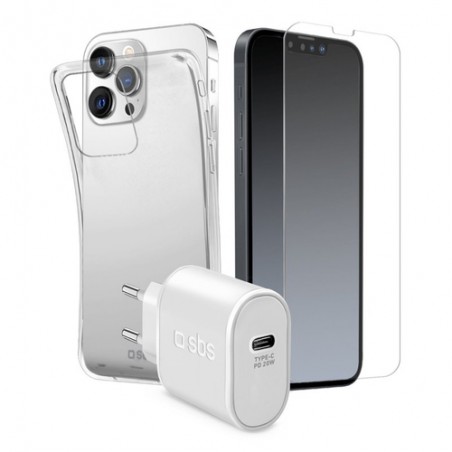 SBS KIT31IP1361P mobile phone starter kit Trasparente, Bianco - (SBS KIT31IP1361P mobile phone starter kit Trasparente, Bianco)