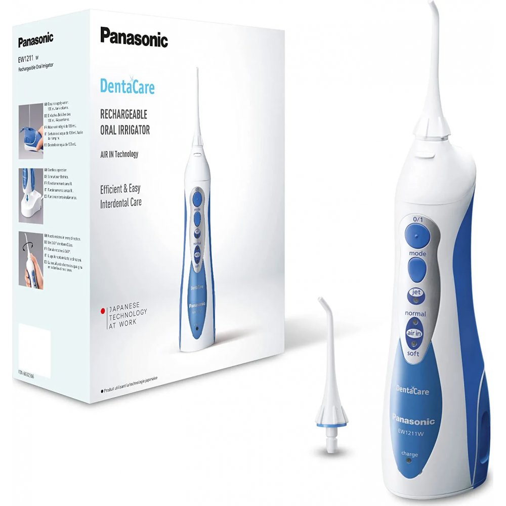 Panasonic EW1211, Idropulsore portatile, 3 getti, 2 ugelli - (Panasonic EW1211 idropulsore 0,13 L)
