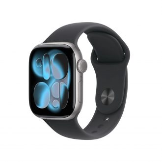 APPLE WATCH SERIES 11 GPS 46MM SPACE GREY ALUMINIUM CASE WITH BLACK SPORT BAND M/L MEV44WF/A