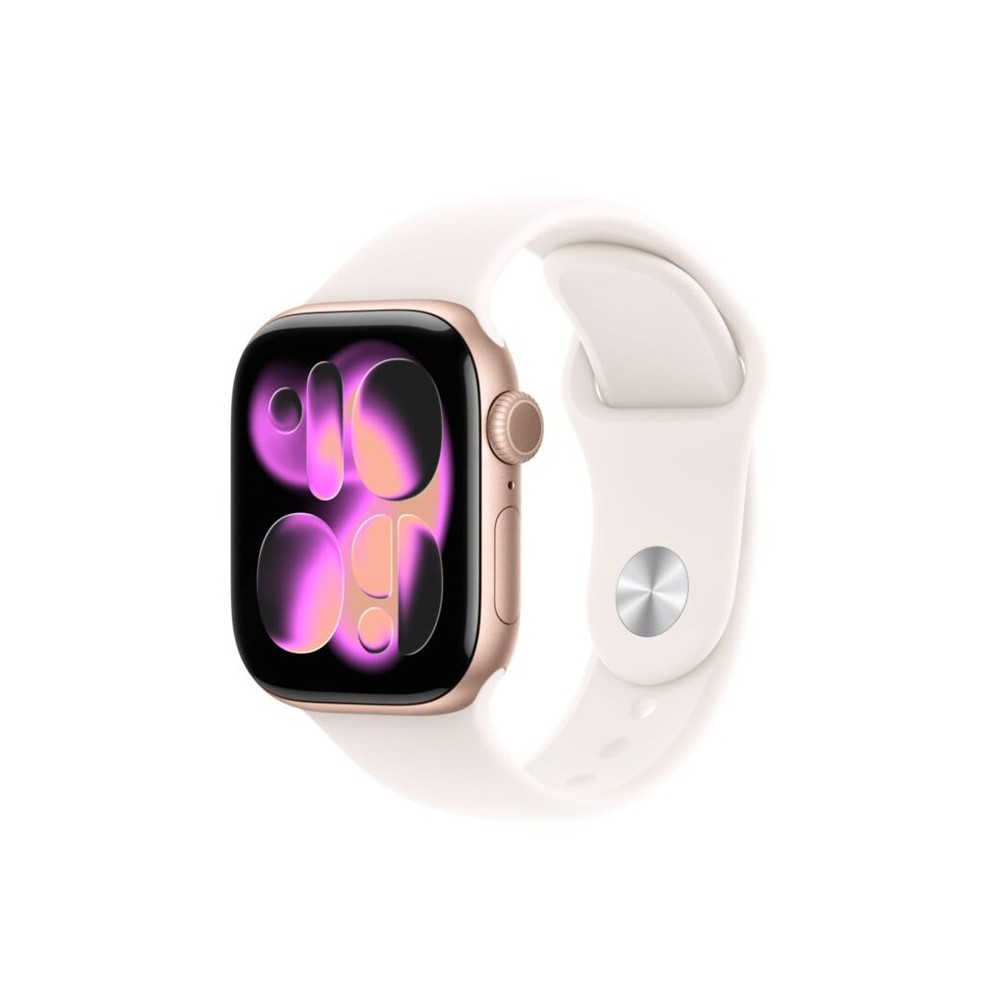 APPLE WATCH SERIES 11 GPS 42MM ROSE GOLD ALUMINIUM CASE WITH LIGHT BLUSH SPORT BAND S/M MF8E4WF