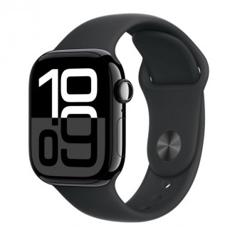 Watch Apple Watch Series 10 LTE 46mm Jet Black Aluminium Case with Sport Band - Black