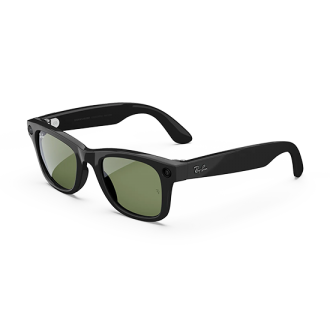 Ray-Ban Meta Wayfarer Gen1 AI Glasses - Matte Black/Clear to Graphite Green