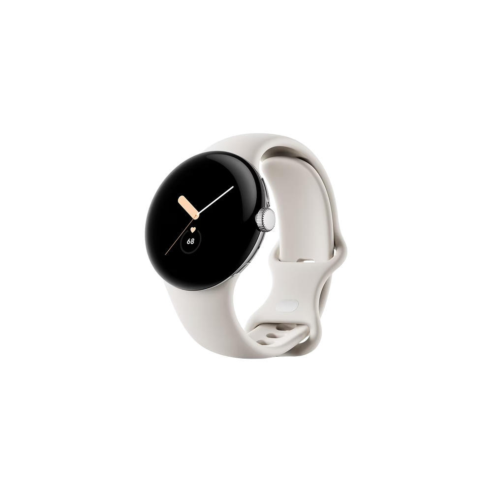 Watch Google Pixel Watch LTE 41mm Polished Silver Case with Sport Band - Chalk