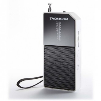 THOMSON PORTABLE BATTERY-POWERED ANALOGUE FM RADIO WHITE RT205