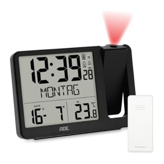 THOMSON FM CLOCK RADIO ALARM WITH 70 STORED STATIONS AND PROJECTOR  BLACK USB-C CHARGER CP100T