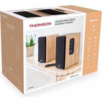 THOMSON HIFI BOOKSHELF SPEAKERS COSY 150W BT 5.0 RCA COMMAND WOOD/BLACK WS902DUO