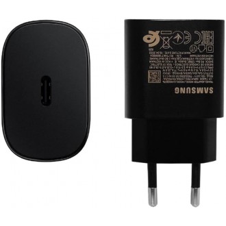 SAMSUNG CHARGER TRAVEL ADAPTER USB-C 25W BLACK W/O CABLE EP-TA800NBEGEU